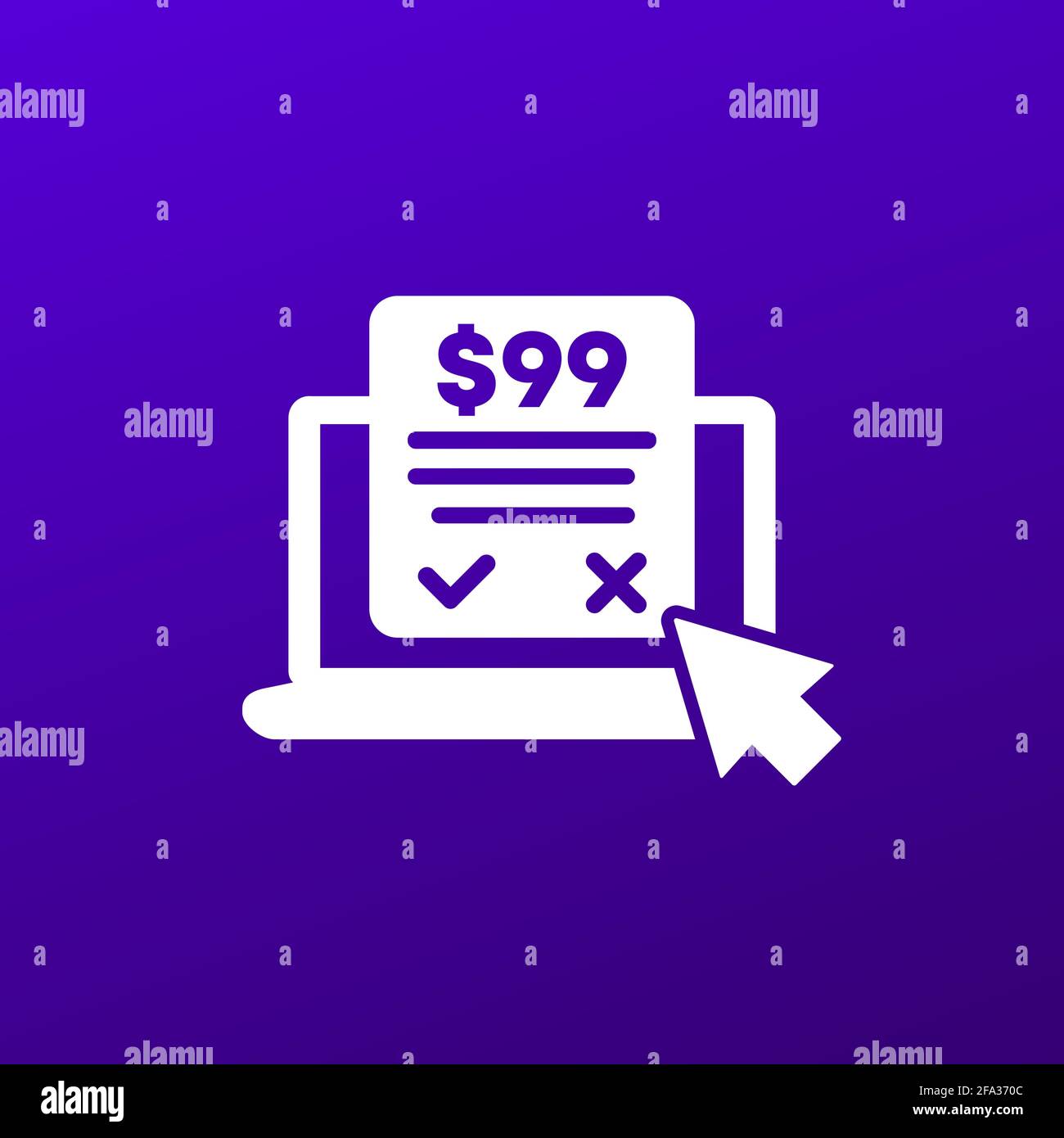 Online invoice icon for web Stock Vector