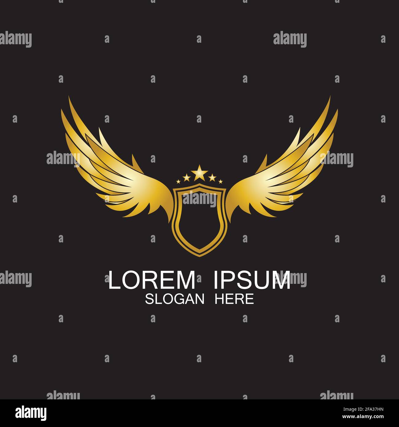 winged shield gold logo design symbol vector illustration-vector Stock ...