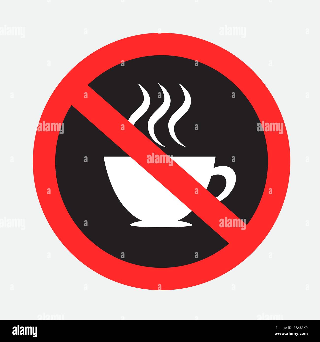 drinking hot drinks is prohibited dark sign Stock Vector
