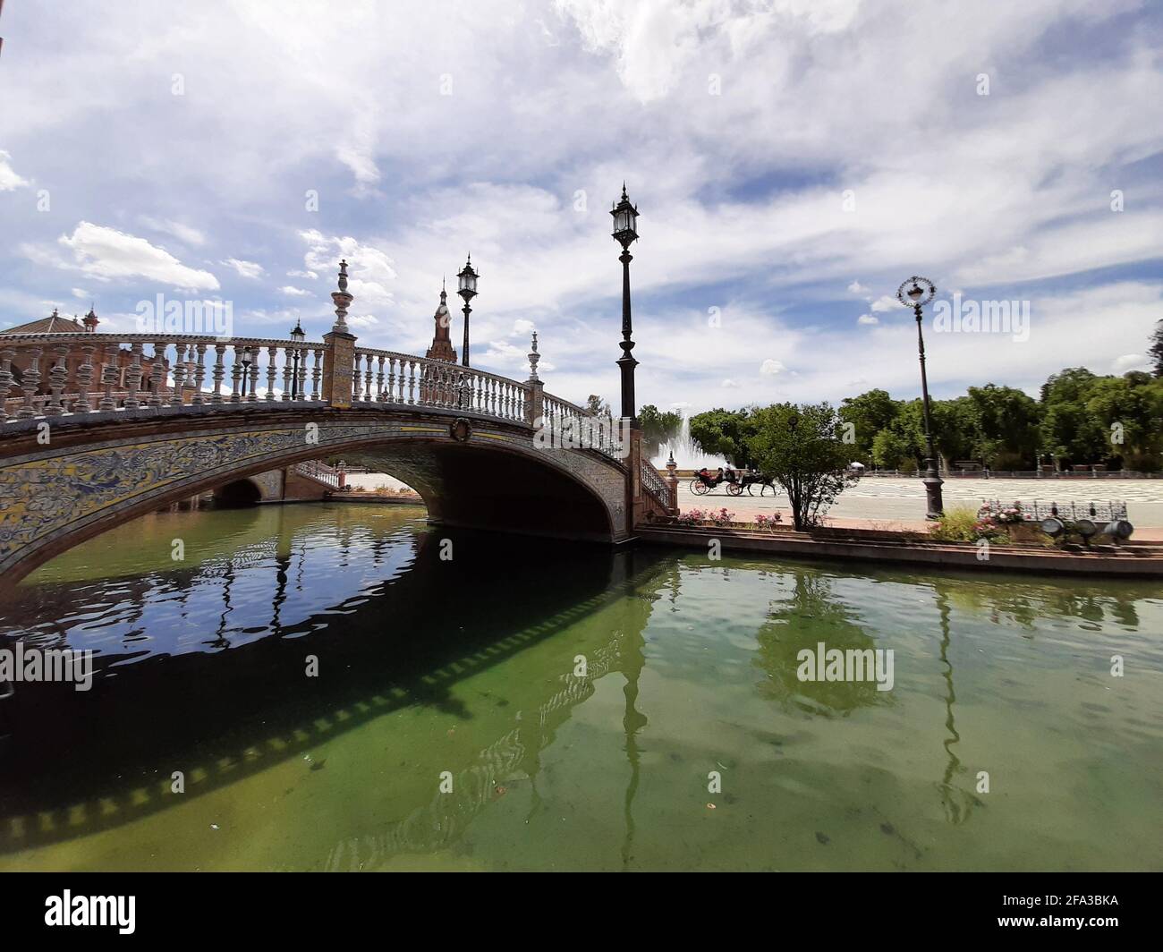 Plaza de España in Seville empty due to coronavirus Stock Photo