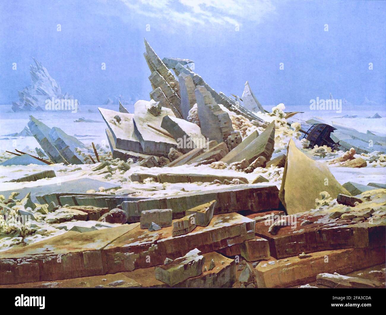 Caspar David Friedrich artwork entitled Das Eismeer or The Sea of Ice. Stock Photo