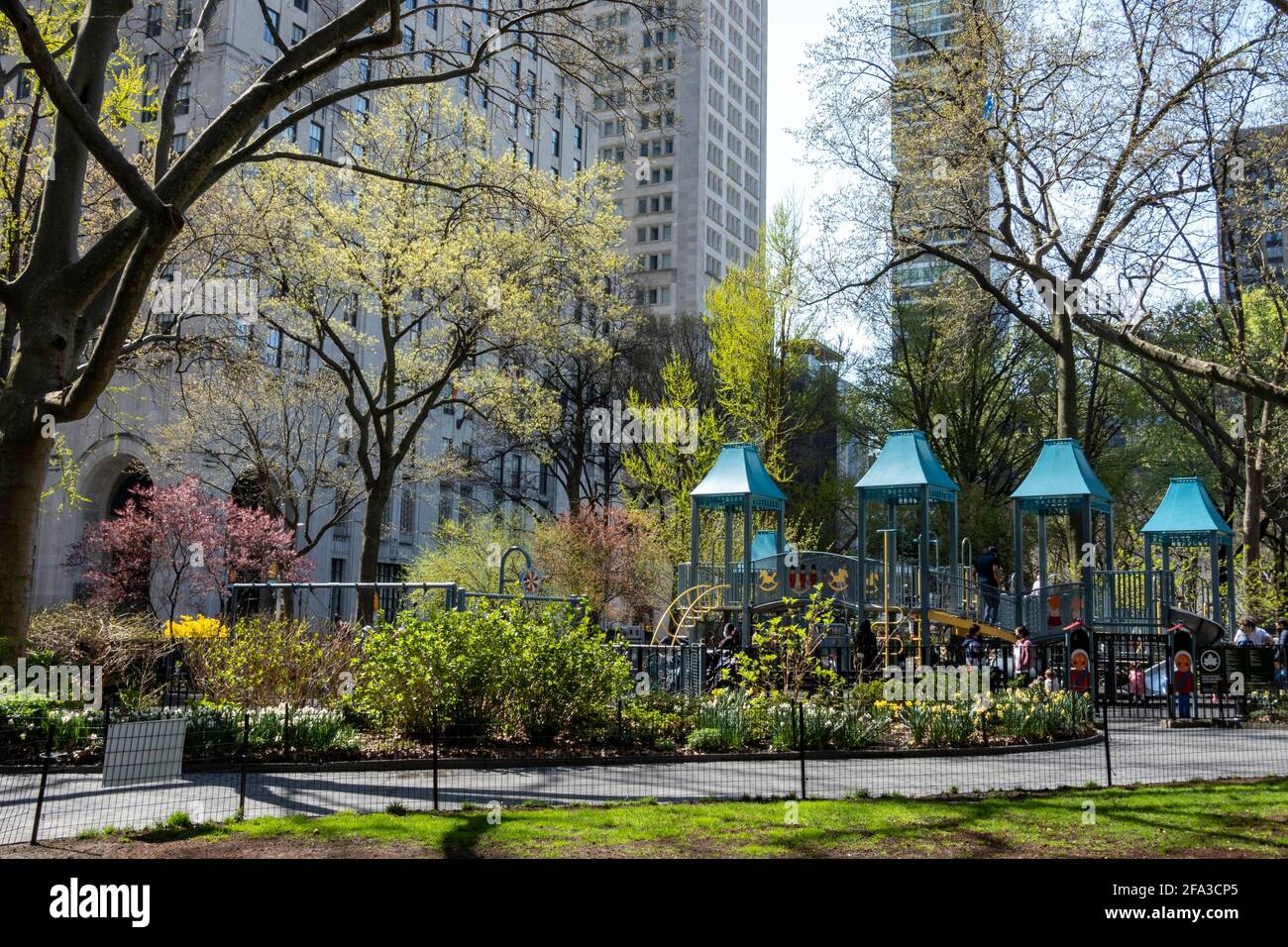 Police Officer Moira Ann Smith Playground in Madison Square Park, NYC Stock Photo