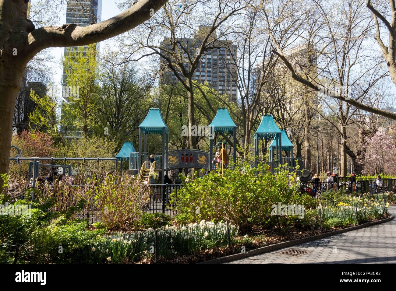 Police Officer Moira Ann Smith Playground in Madison Square Park, NYC Stock Photo