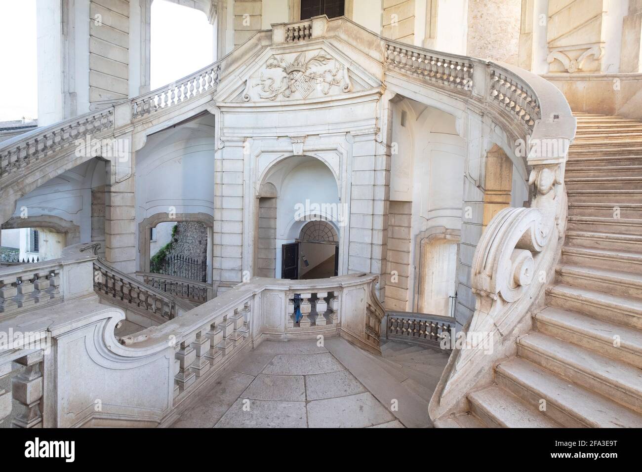 The Grand staircase, Certosa or Charterhouse of Padula (San Lorenzo), Padula Salerno, Campania, Italy Stock Photo