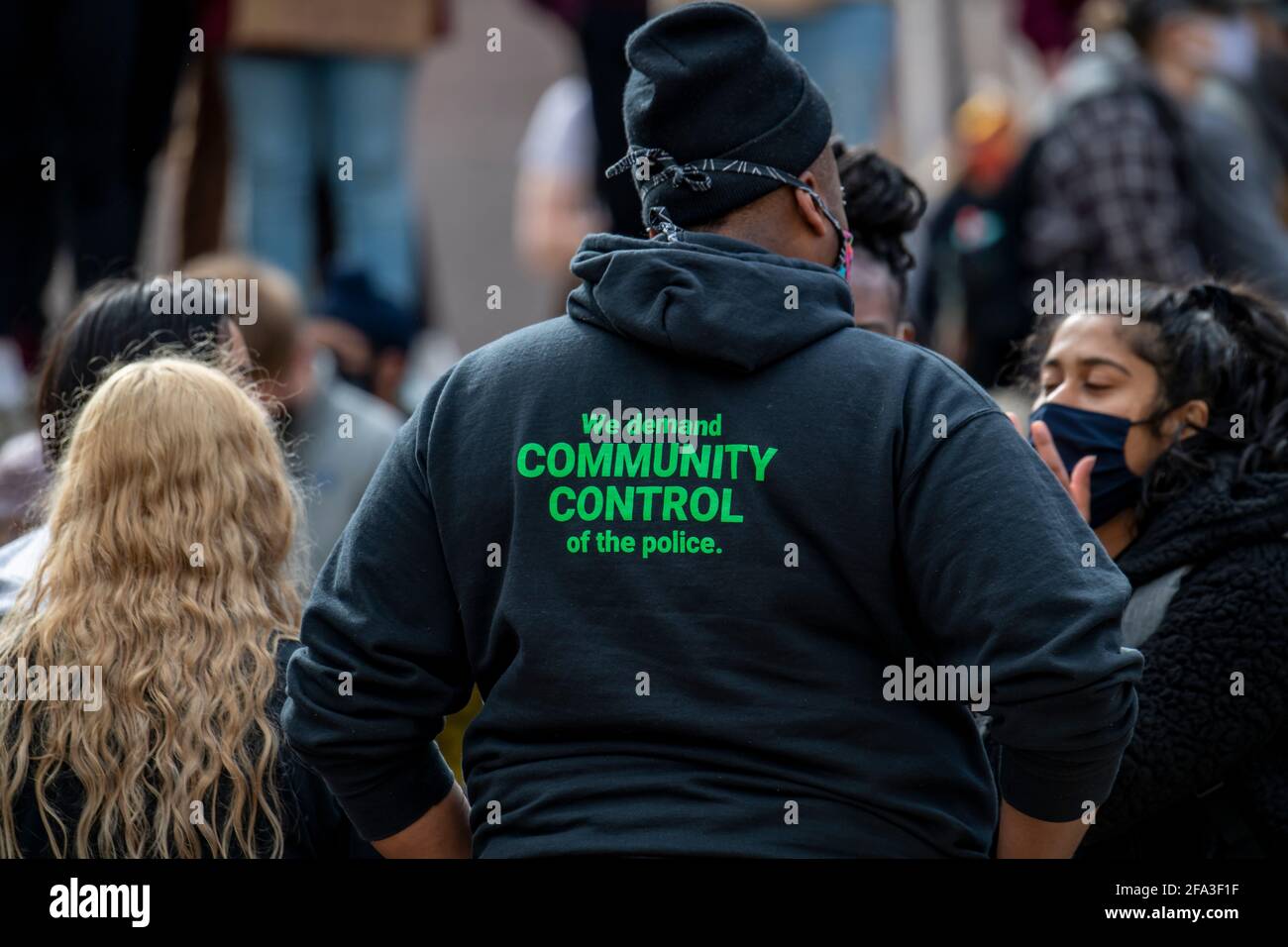 Minneapolis, Minnesota. University of Minnesota students gathered at the UMPD station to end the deployment of UMPD to quell protesters in Brooklyn Ce Stock Photo