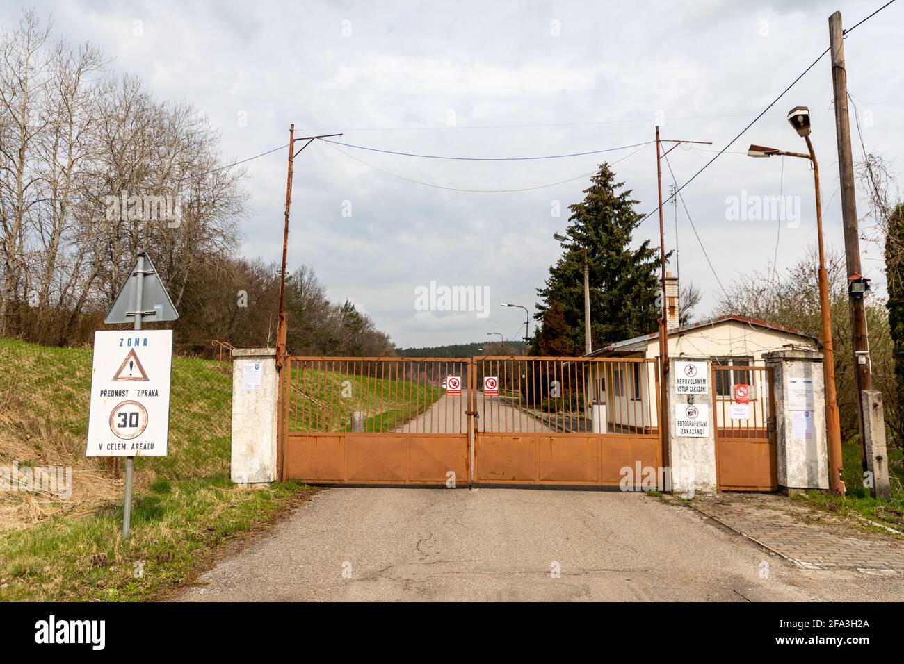 Russian secret service officers had been involved in the devastating explosion of an ammunition store in Vrbetice, south Moravia, in 2014.  Village Vl Stock Photo
