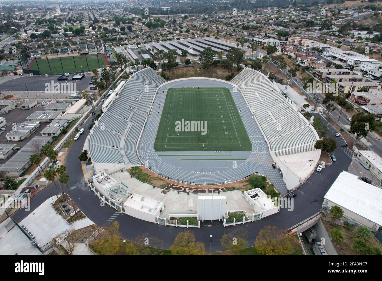 An aerial view of Weingart Stadium (formerly ELAC Stadium) on the