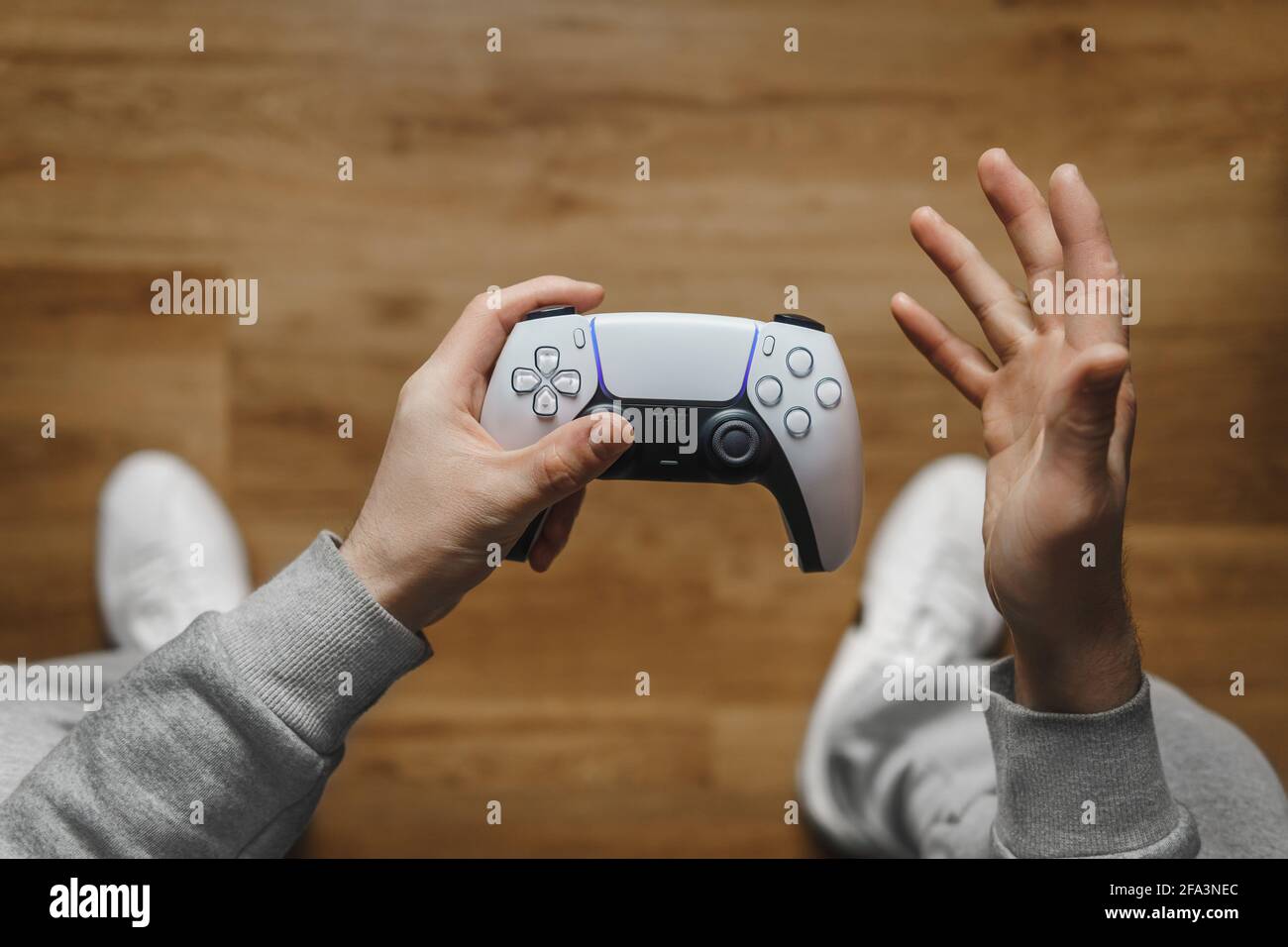 Hand Hold New Joystick Isolated Gamer Play Game With Gamepad Controller Gaming Man Holding Simulator Joypad Person With Keypad Joystic In Arms Not Stock Photo Alamy