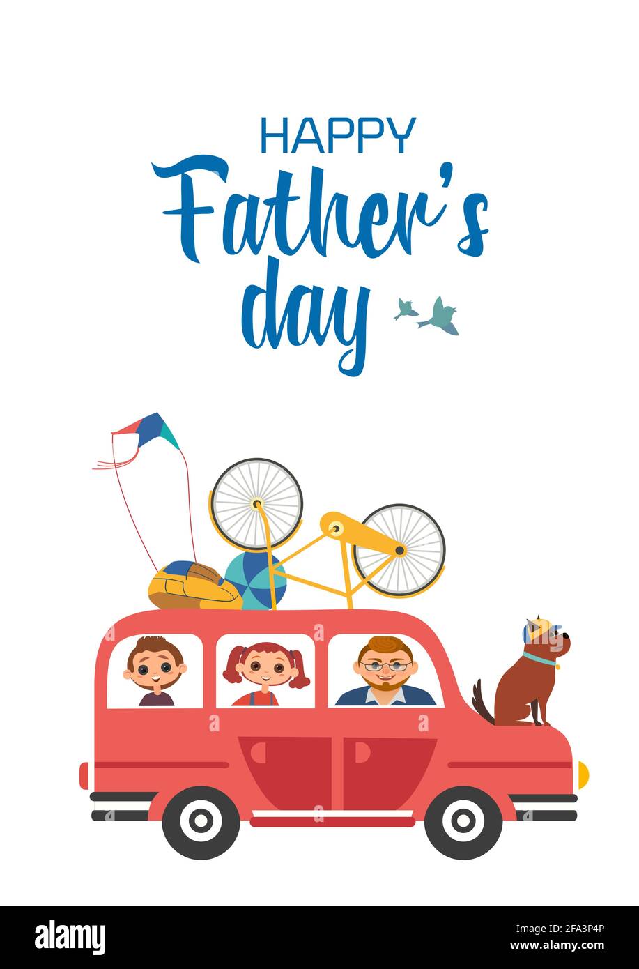Happy Fathers day vector poster Stock Vector