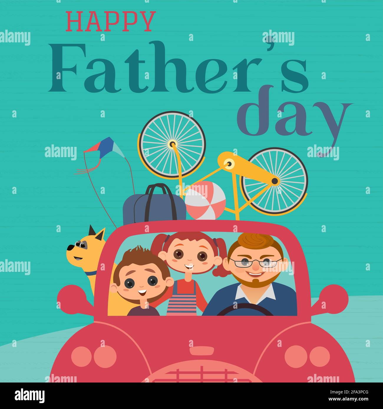 Happy Fathers day vector poster Stock Vector