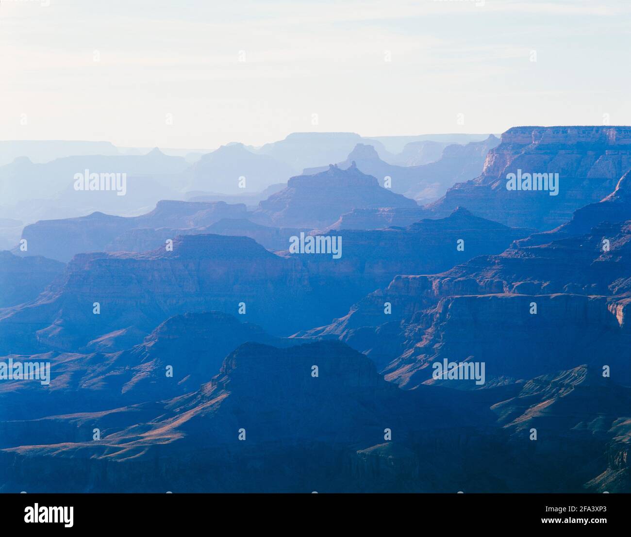 USA, Arizona, Grand Canyon at dawn showing the different formations Stock Photo