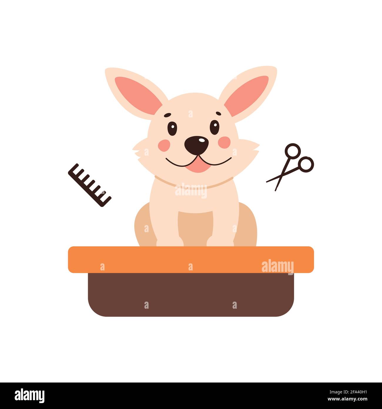 Dog grooming. Vector illustration in a simple style on a white background Stock Vector Image