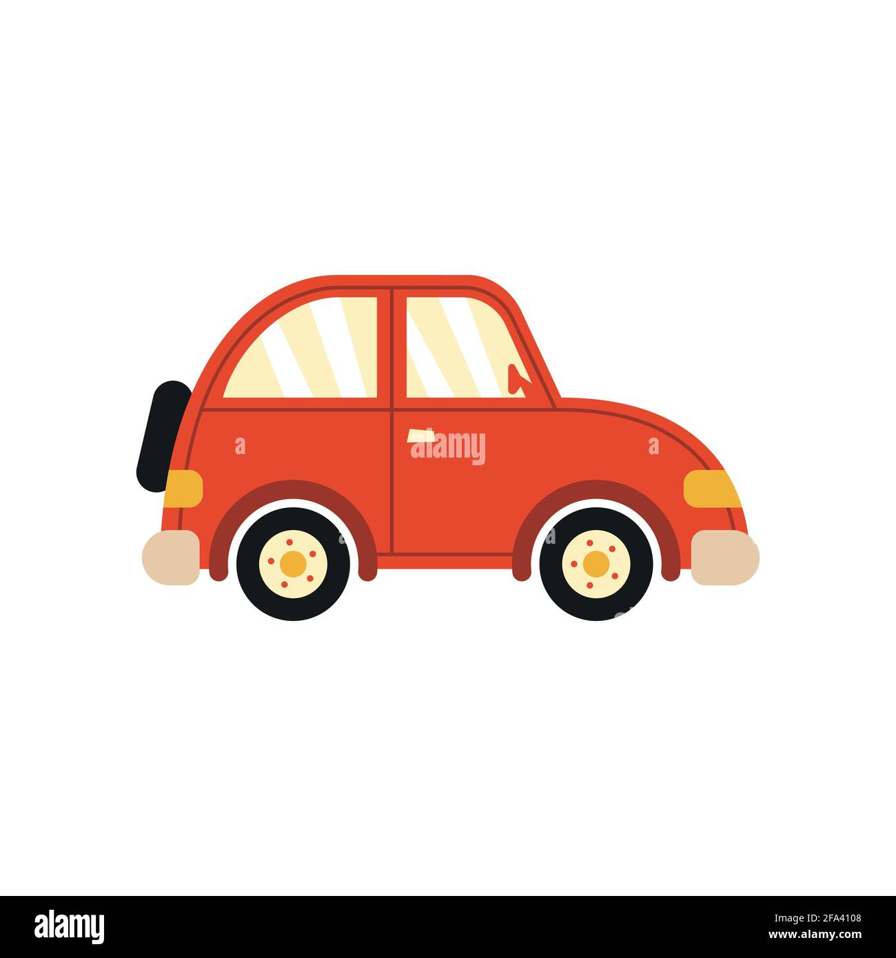 Retro car on white isolated background, simple style vector illustrations. Stock Vector