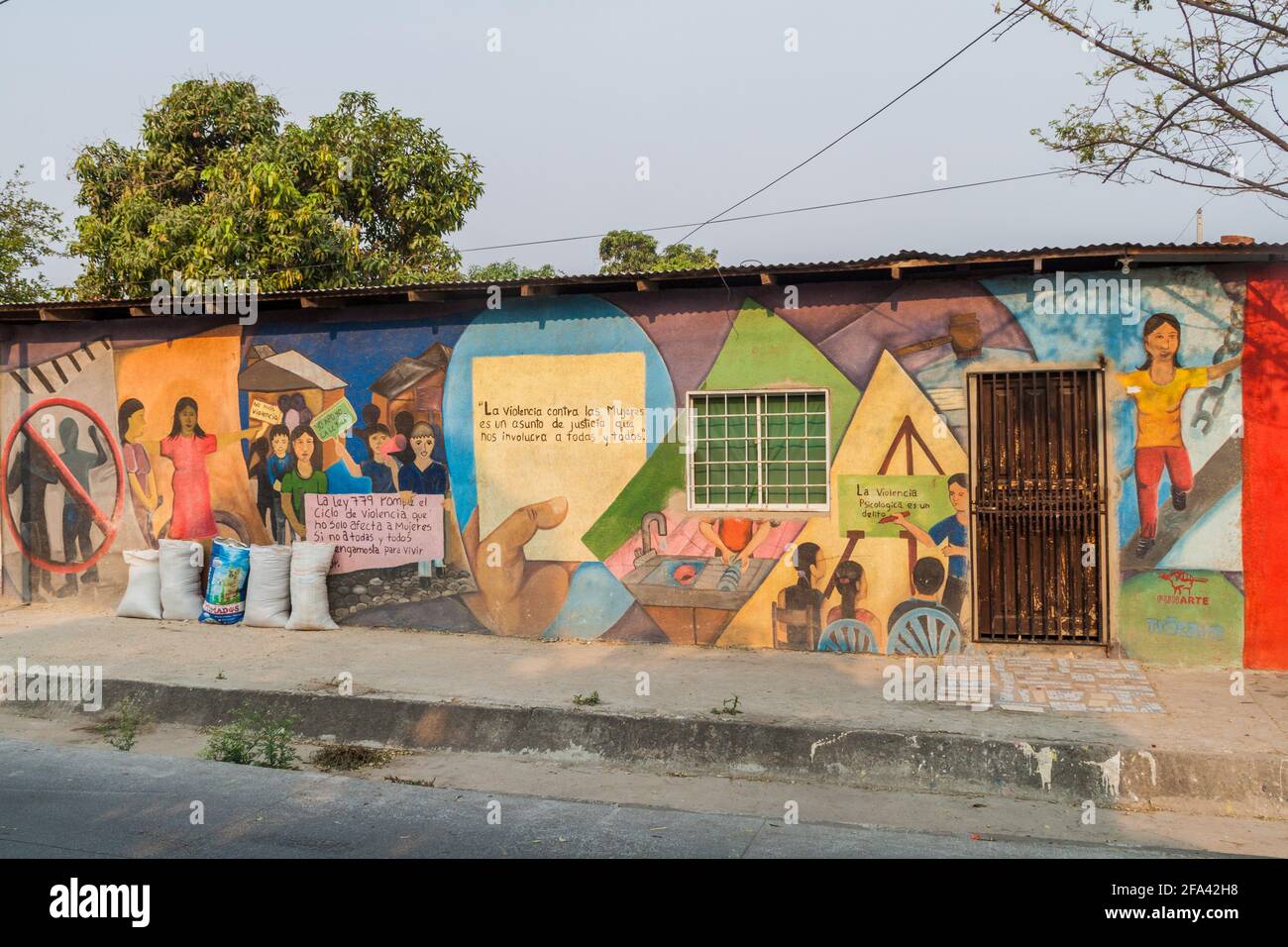 ESTELI, NICARAGUA - APRIL 24, 2016: Mural in the center of Esteli Stock Photo