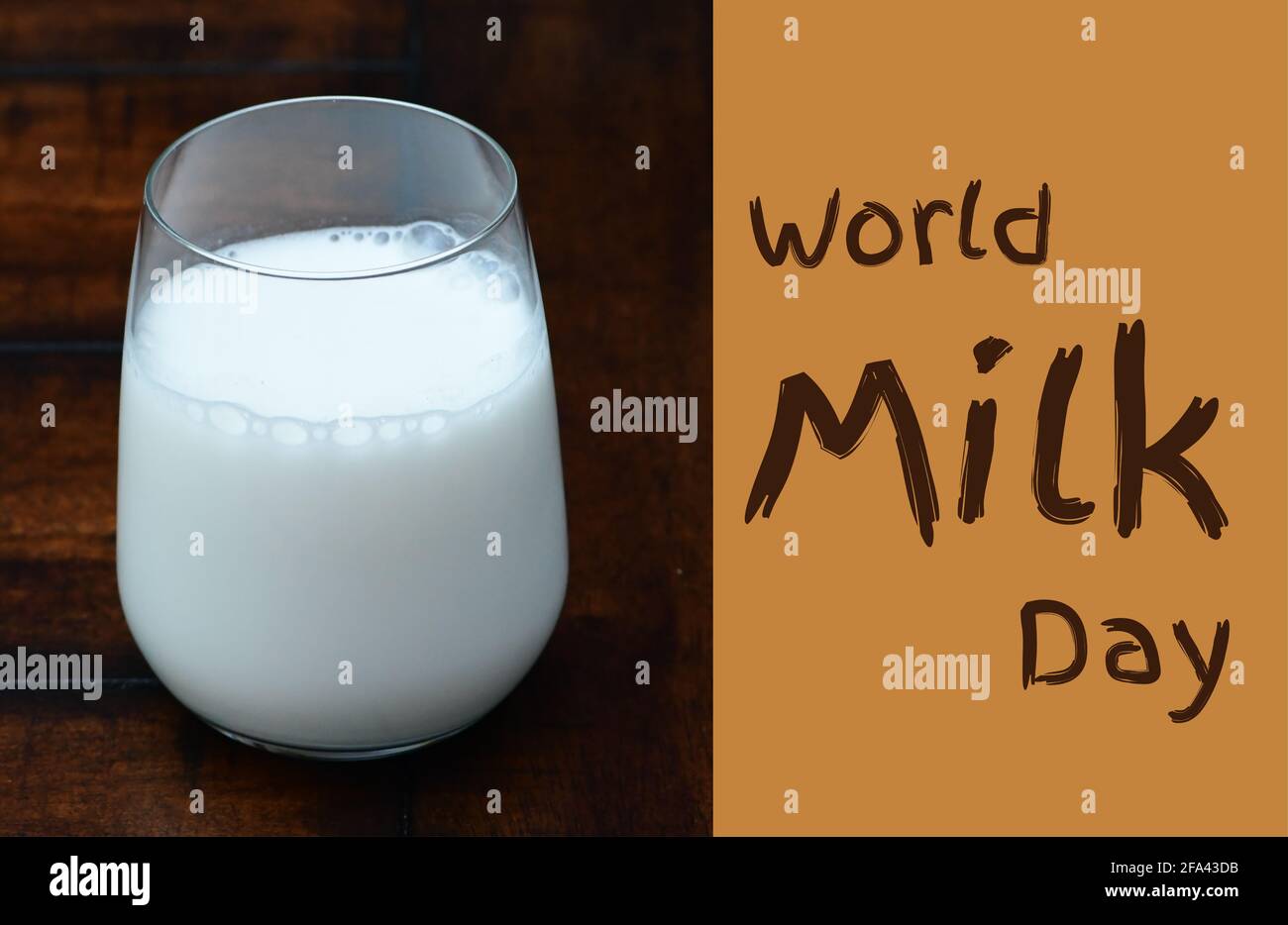 World Milk Day is observed globally on 1st June every year to celebrate the important contributions of the dairy sector to sustainability, economic de Stock Photo