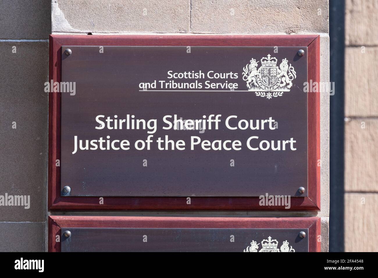 Stirling sheriff court sign hires stock photography and images Alamy