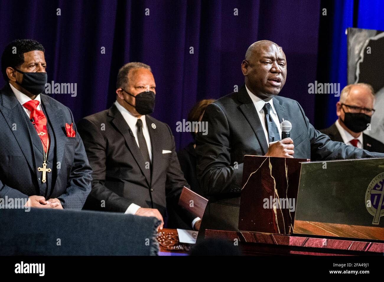 Minneapolis, Minn., USA. 22nd Apr, 2021. National civil rights attorney
