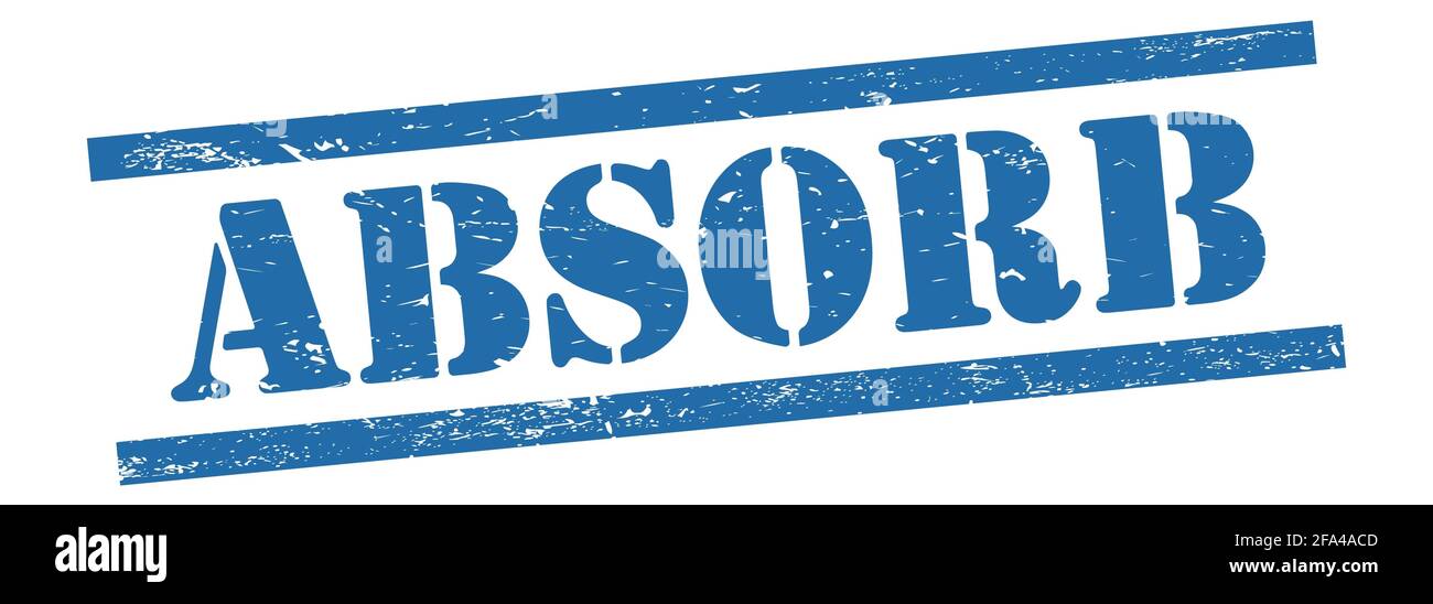 ABSORB text on blue grungy vintage rubber stamp Stock Photo - Alamy