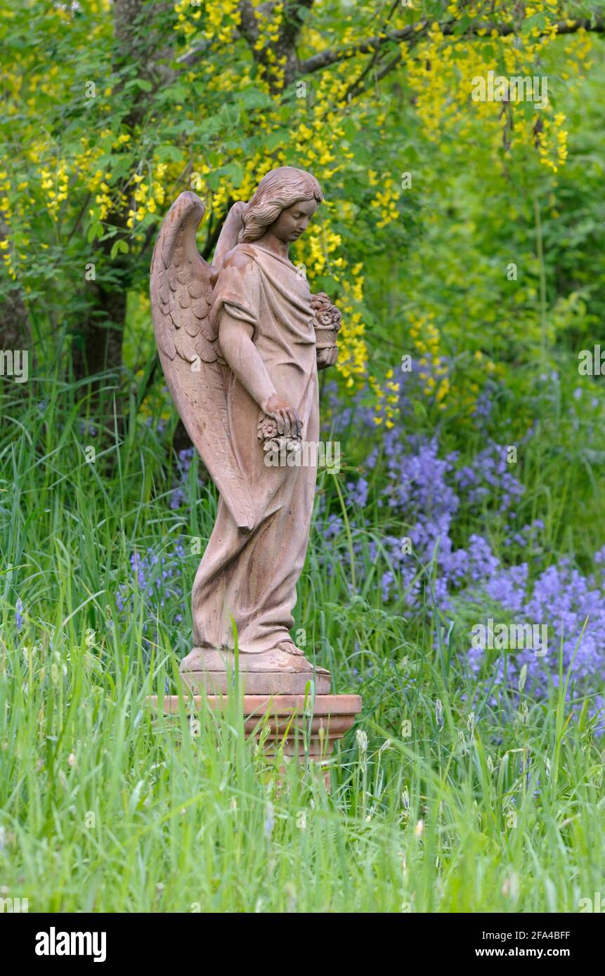 Garden statue, Cowichan Valley, Vancouver Island, British Columbia, Canada Stock Photo