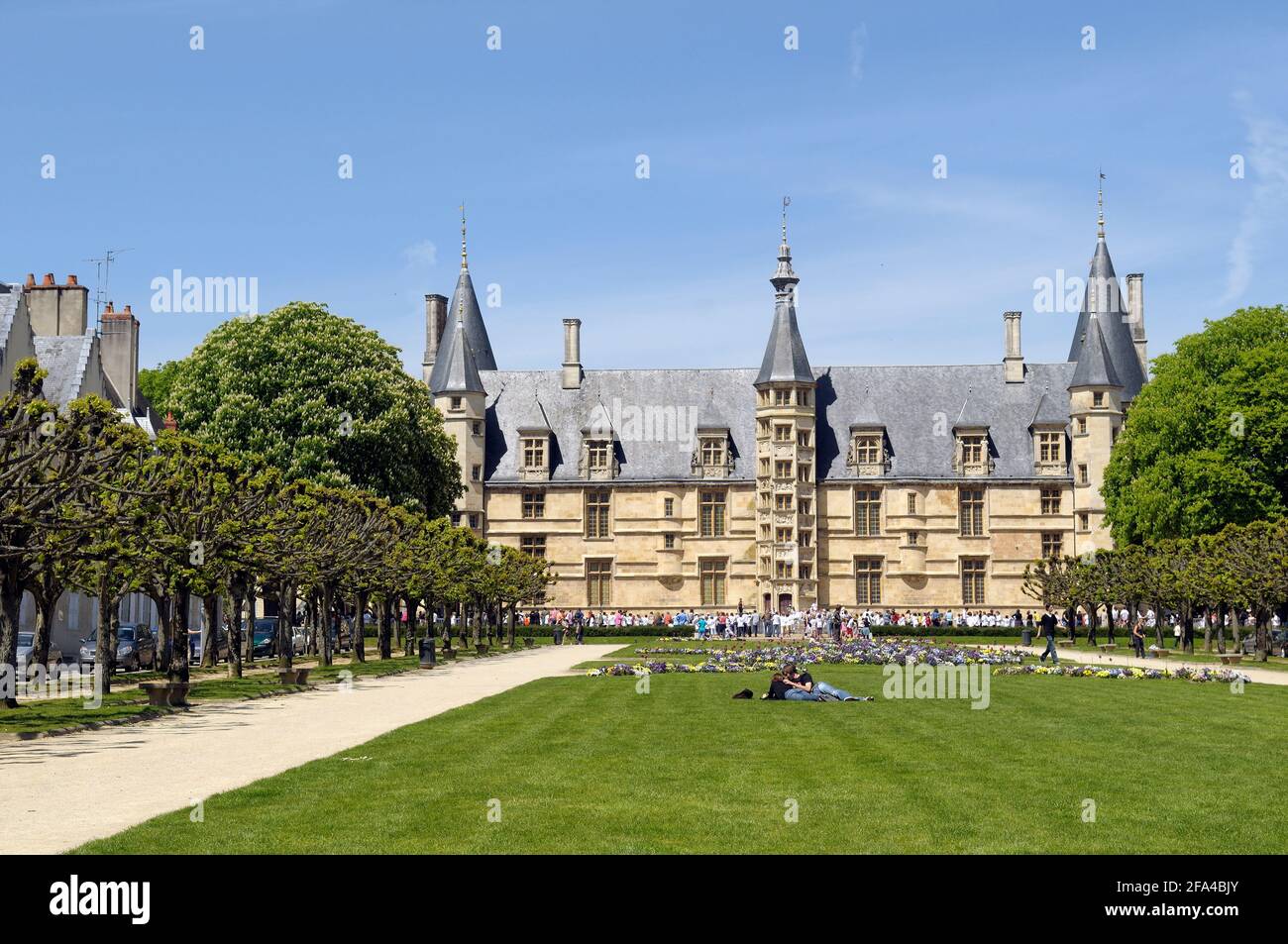 Place de la Republique, Palais Ducal, Nevers, Burgundy, France Stock Photo