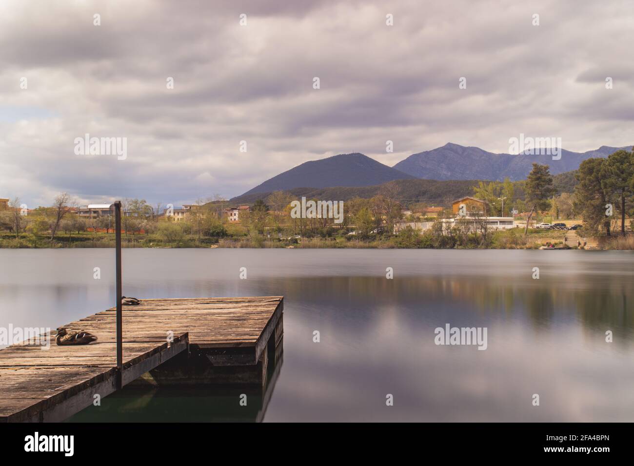 Long exposure photo of a lake Stock Photo