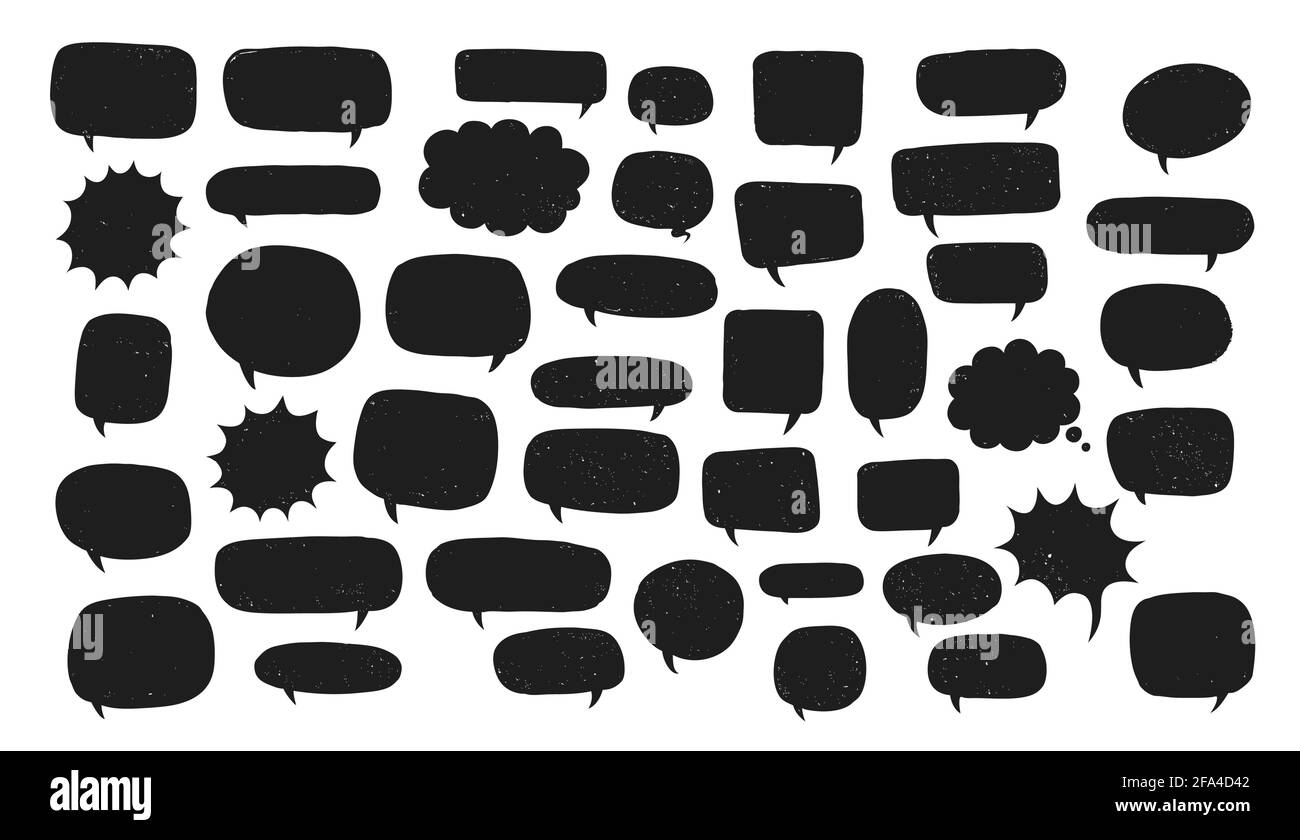 Set of talk speech bubbles and think for dialog words or message Stock Vector