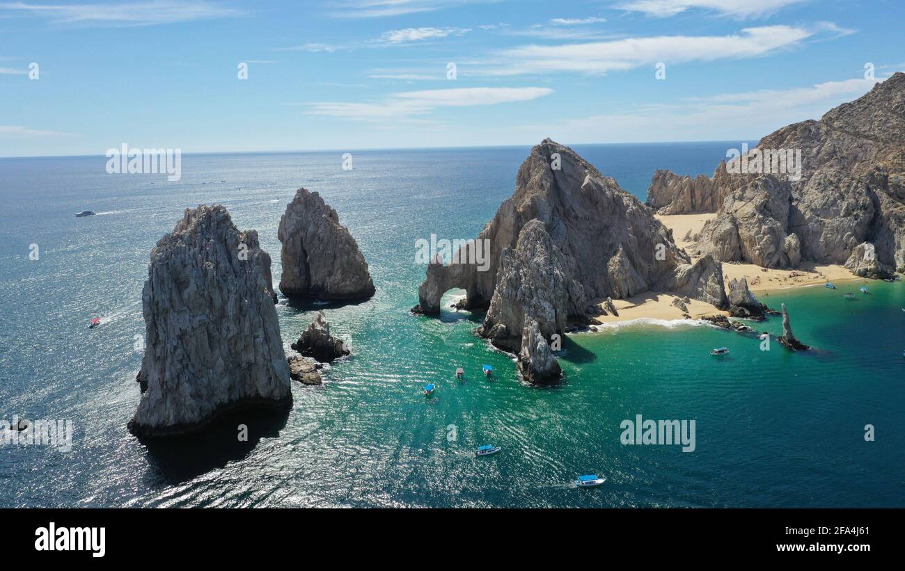 Beautiful aerial view of Cabo San lucas Arch Stock Photo - Alamy