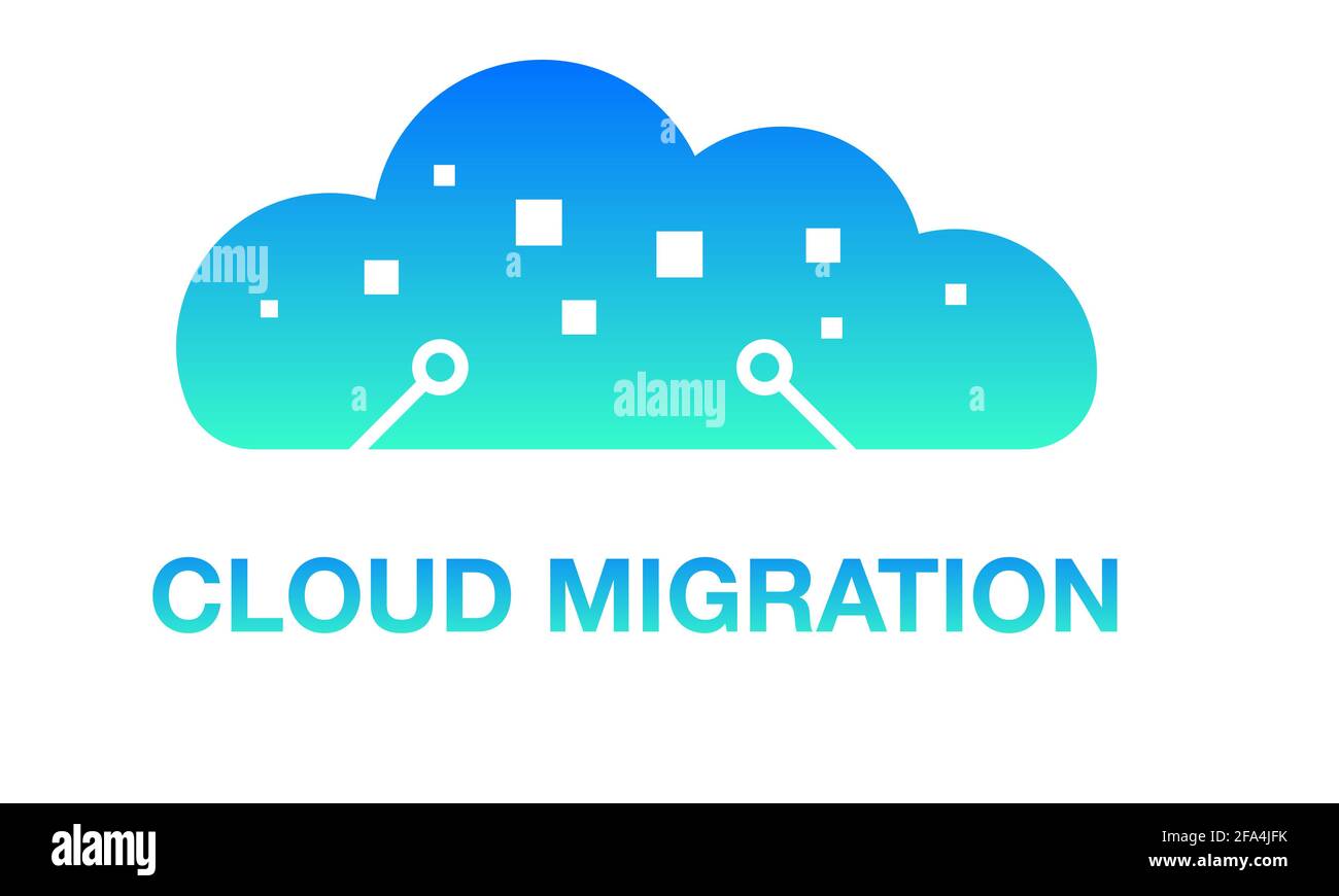 Cloud Computing concept. Illustration of digital information in a cloud. Stock Photo