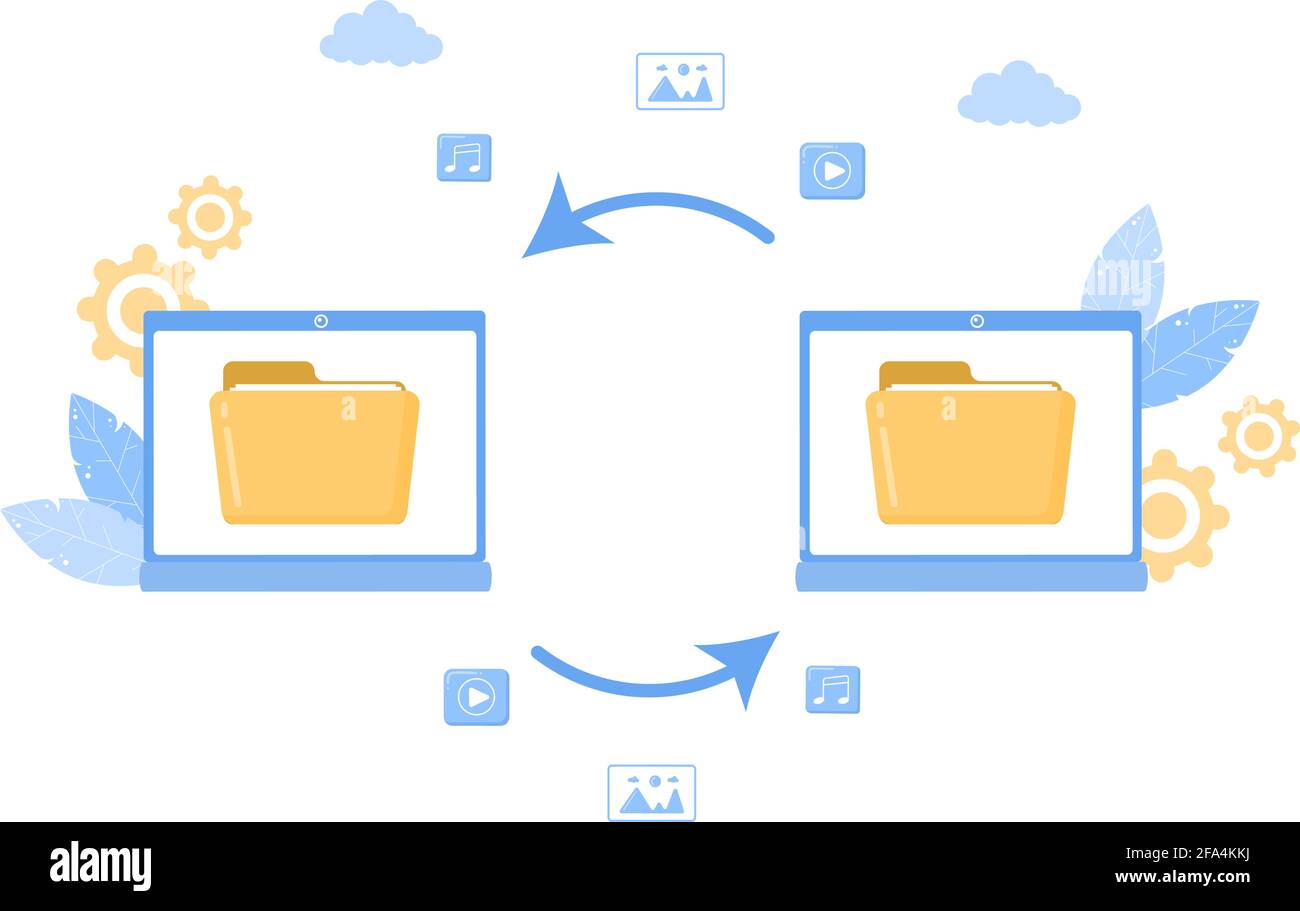 Cloud Backup Storage illustration of Computer System For Information Sharing, Hosting, Saving