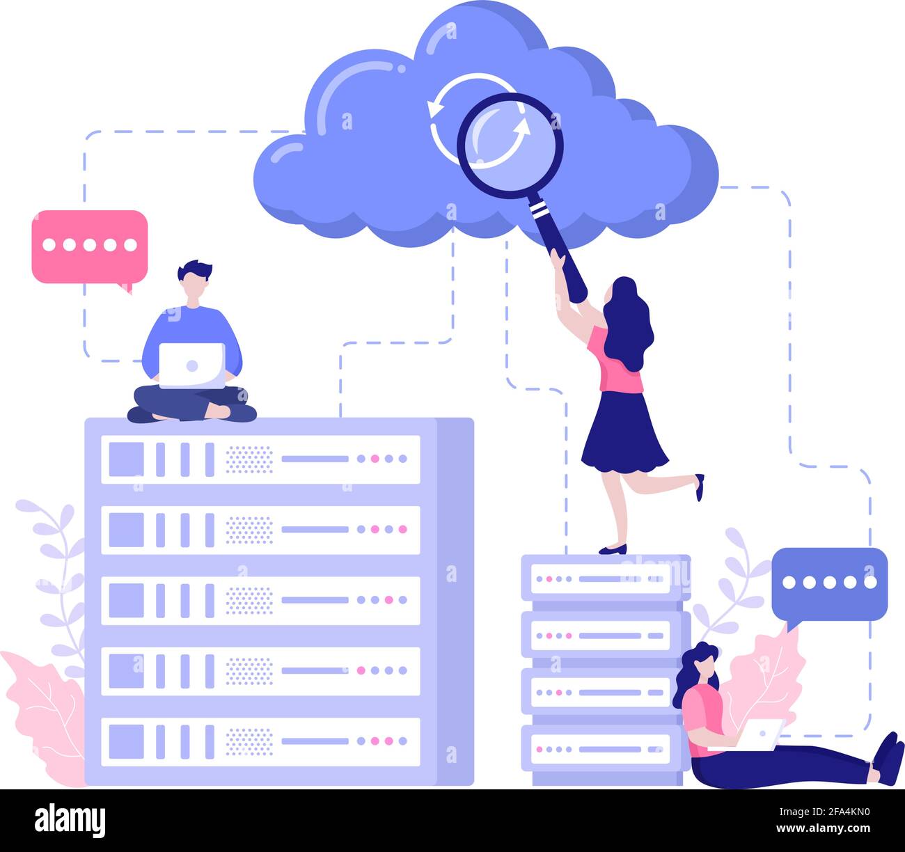 Cloud Data Storage Hosting Research Illustration For Information ...