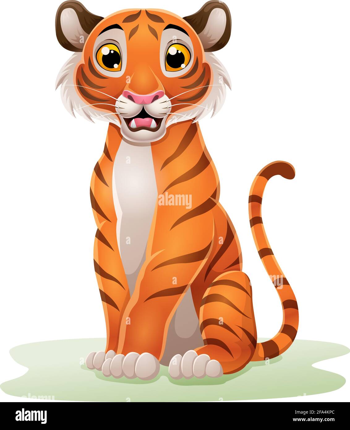 tiger face side view cartoon