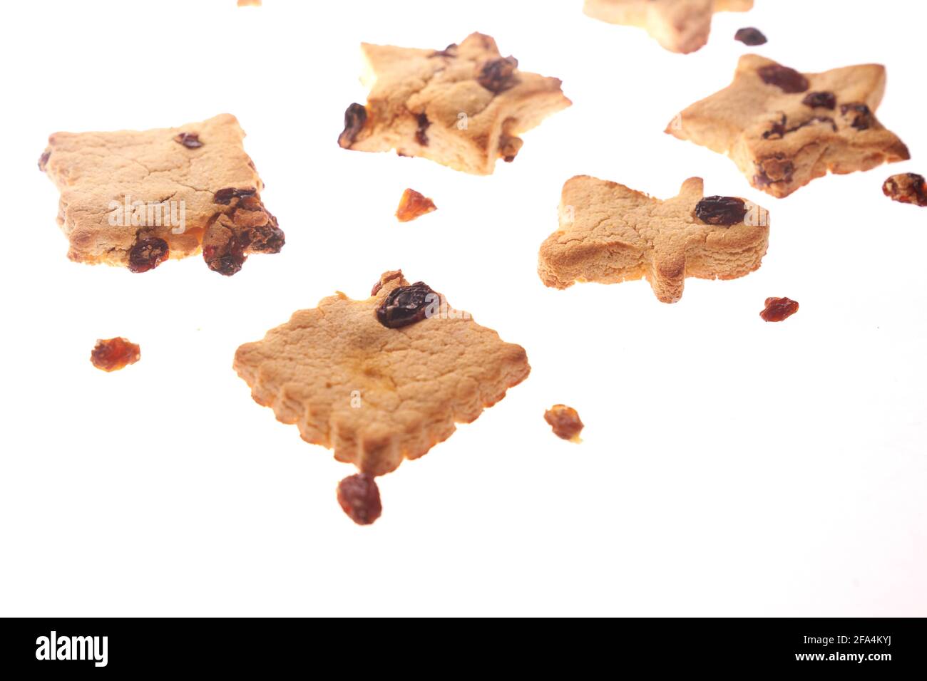 Cookies in different shapes, glutenfree, lactosefree, healthy dessert with dark chocolate and