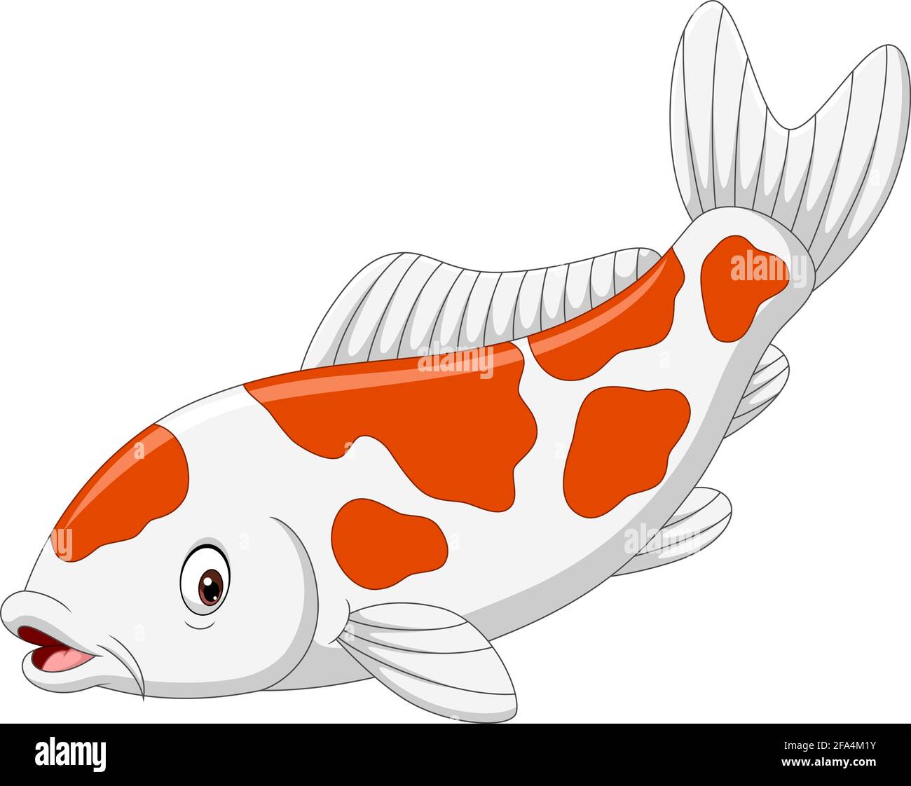 Cartoon koi fish on white background Stock Vector