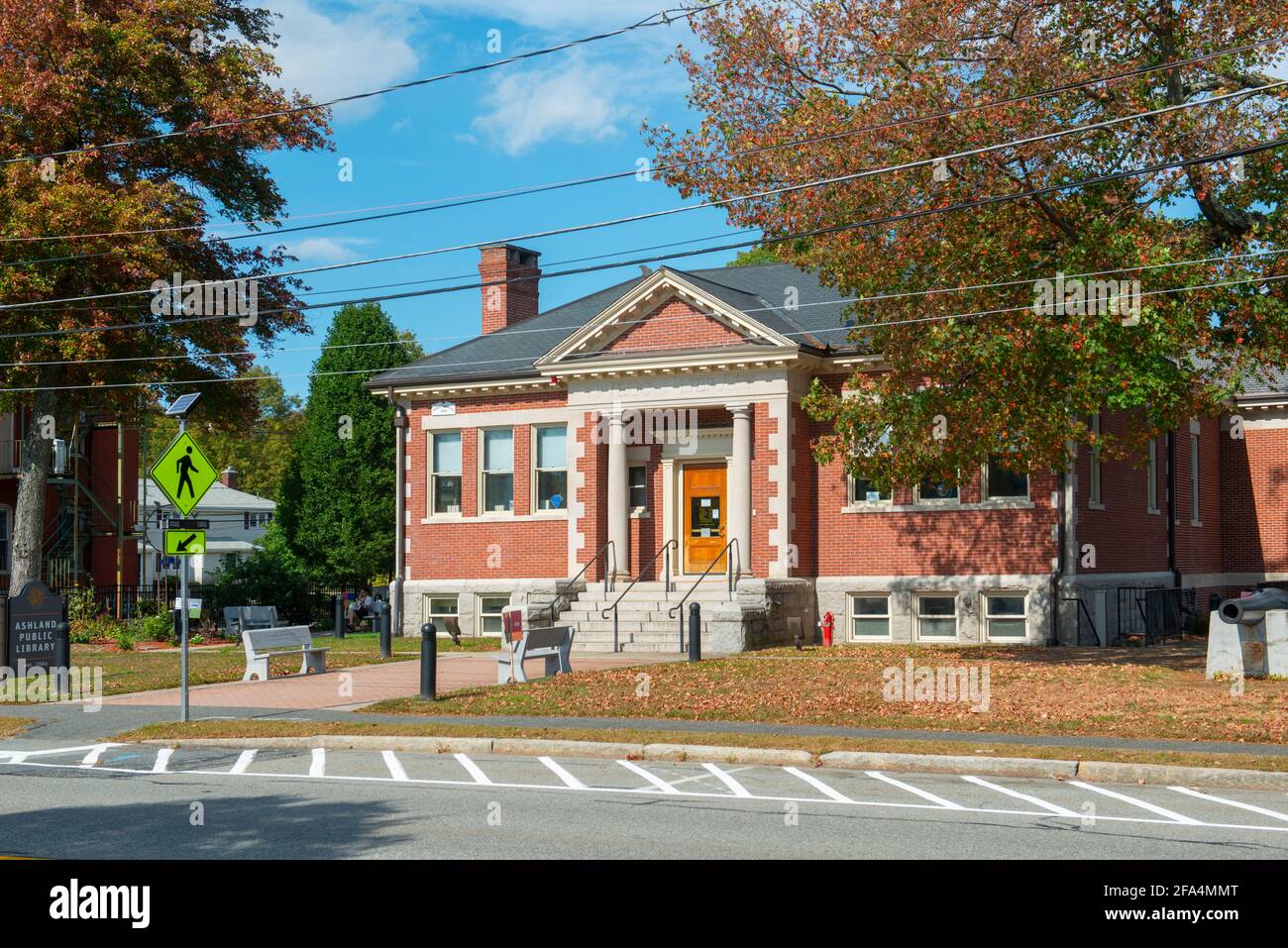 Ashland Public Library on Front Street in historic town center of