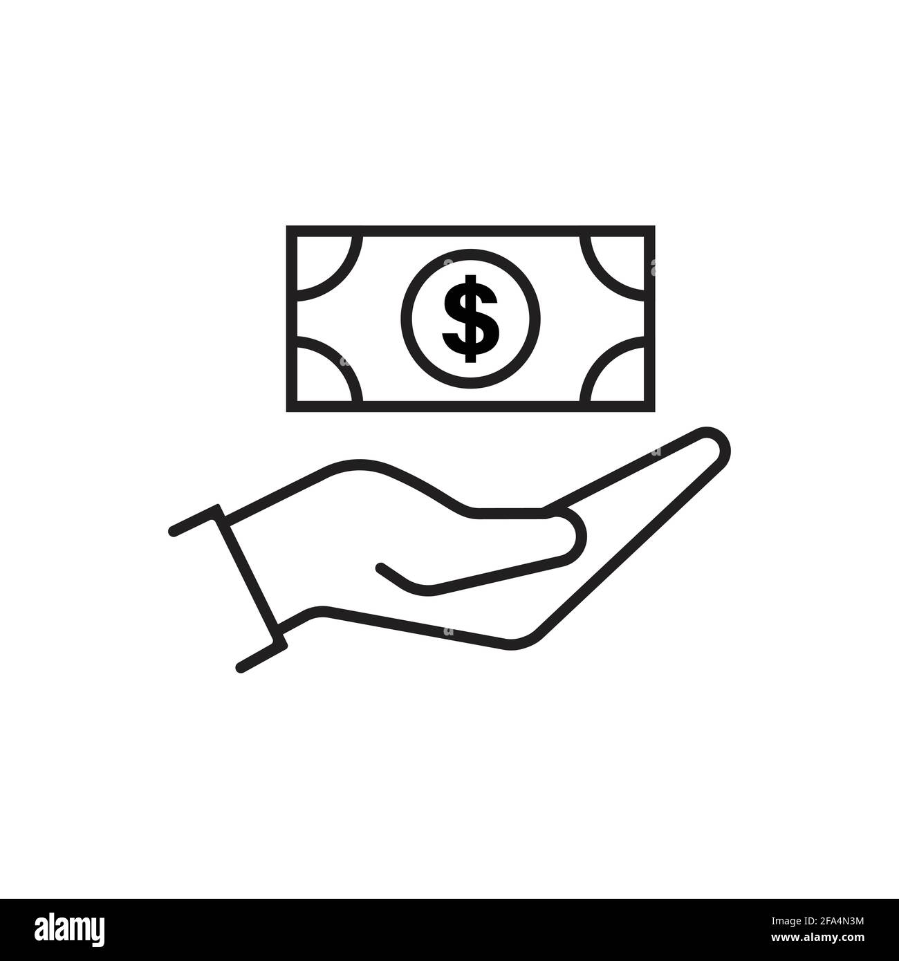 hand holding dollar icon vector save money icon, salary money, invest ...