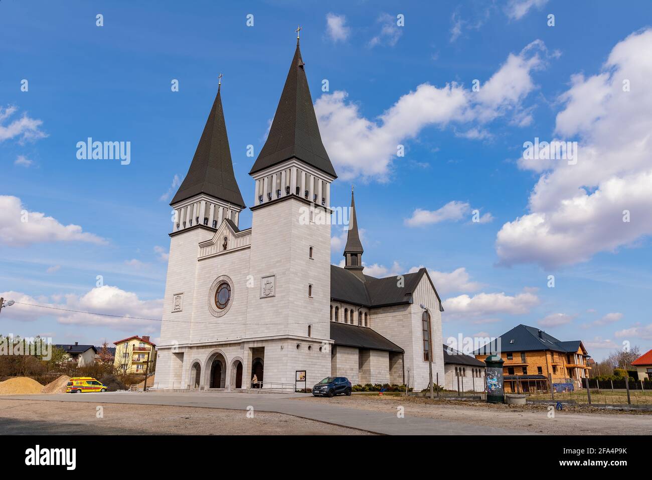 Church of Saint John Paul II in Krzeszowice (Poland) Stock Photo