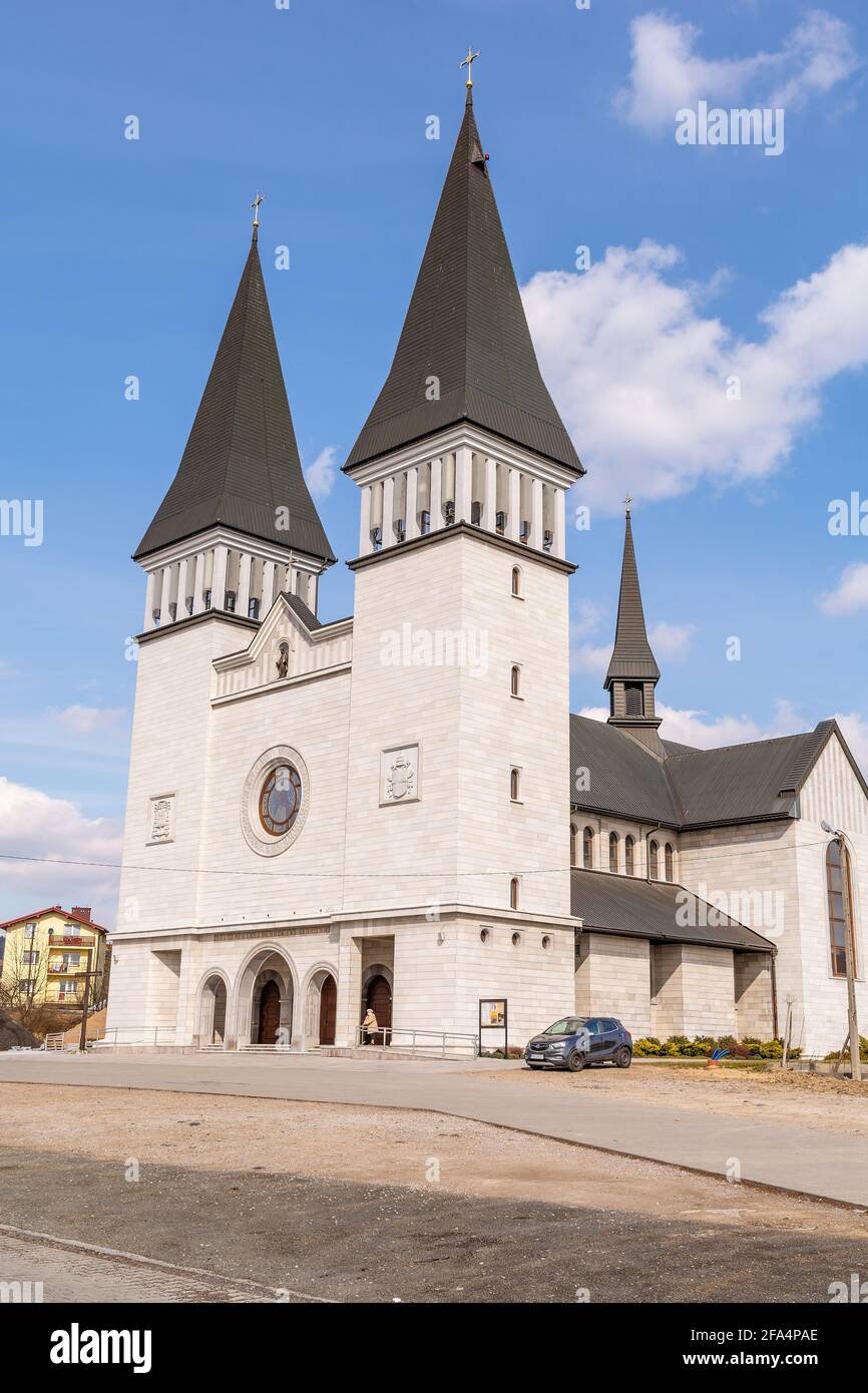 Church of Saint John Paul II in Krzeszowice (Poland) Stock Photo