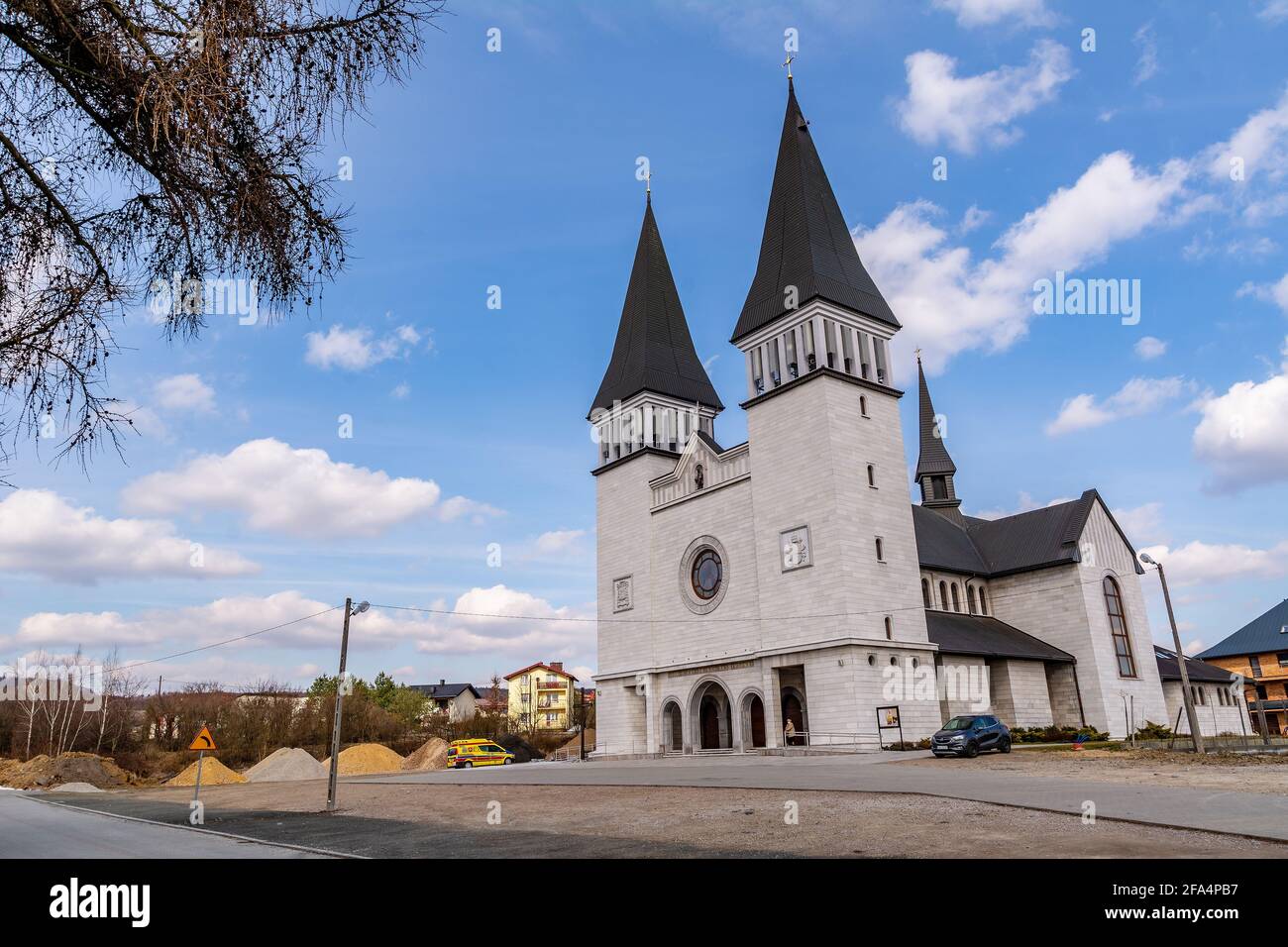 Church of Saint John Paul II in Krzeszowice (Poland) Stock Photo