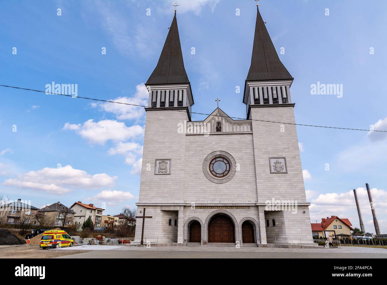 Church of Saint John Paul II in Krzeszowice (Poland) Stock Photo