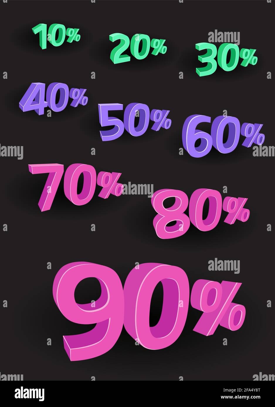 business discount numbers with interest set Stock Vector Image & Art ...