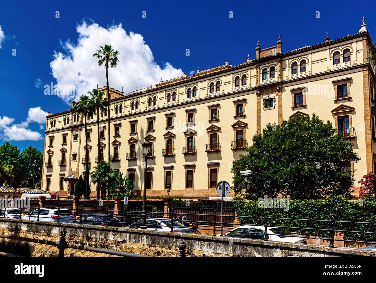 Eastern facade  historic hotel Alfonso XIII. Seville, Andalusia, Spain. Stock Photo