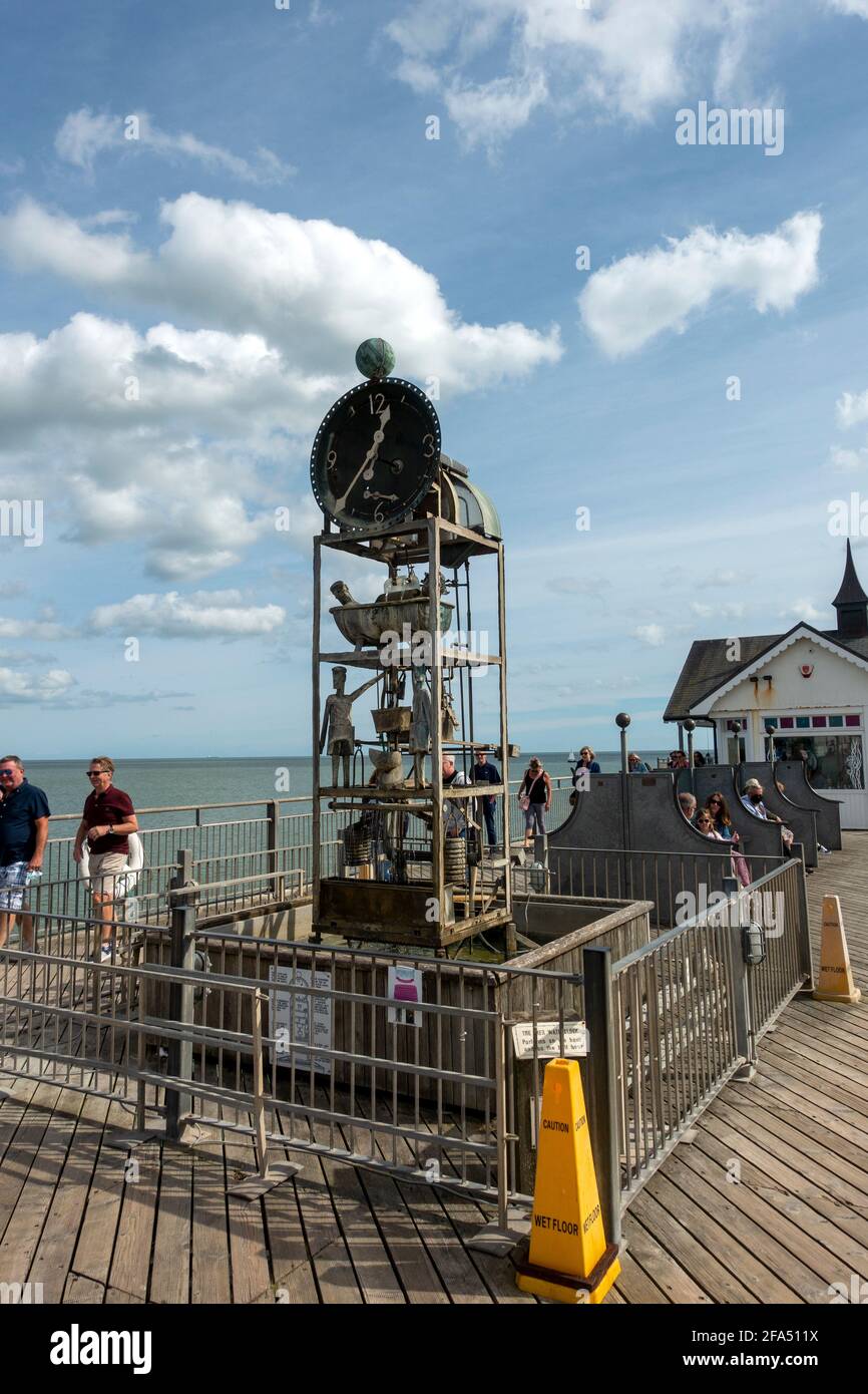 Water Clock on Southwold Pier in Suffolk, UK Stock Photo Alamy