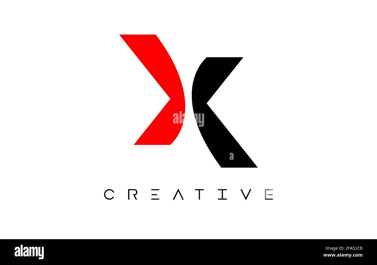 X Modern Letter Logo Design with Creative Look in Black and Red Colors ...
