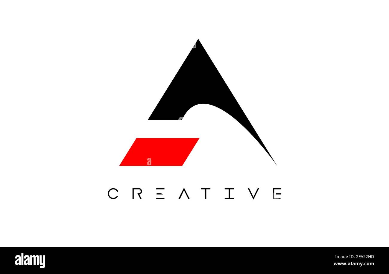 A Modern Letter Logo Design with Creative Look in Black and Red Colors ...