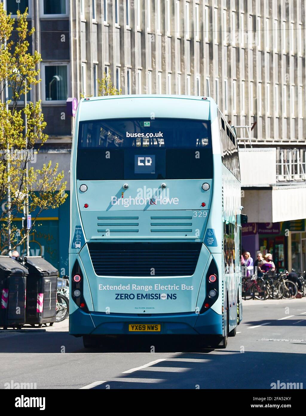 A Brighton and Hove Buses electric vehicle in North Street Brighton