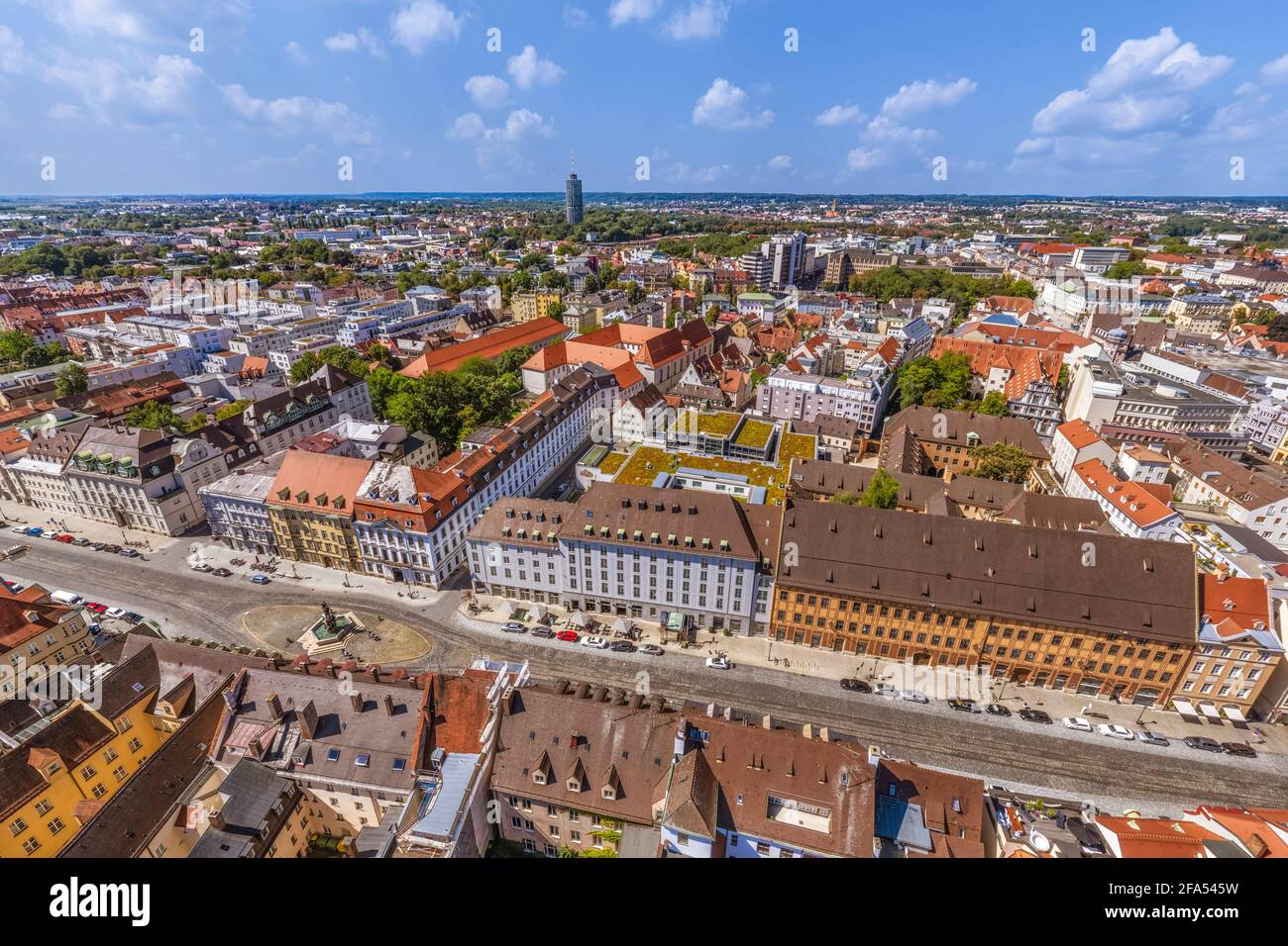 Augsburg - inner city around Schaezler Palais and Herkules Fountain Stock Photo