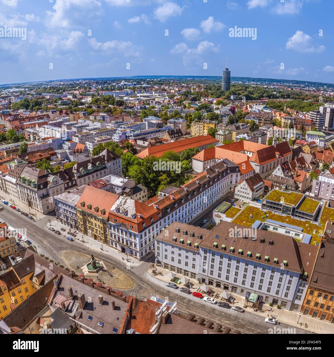 Augsburg - inner city around Schaezler Palais and Herkules Fountain Stock Photo