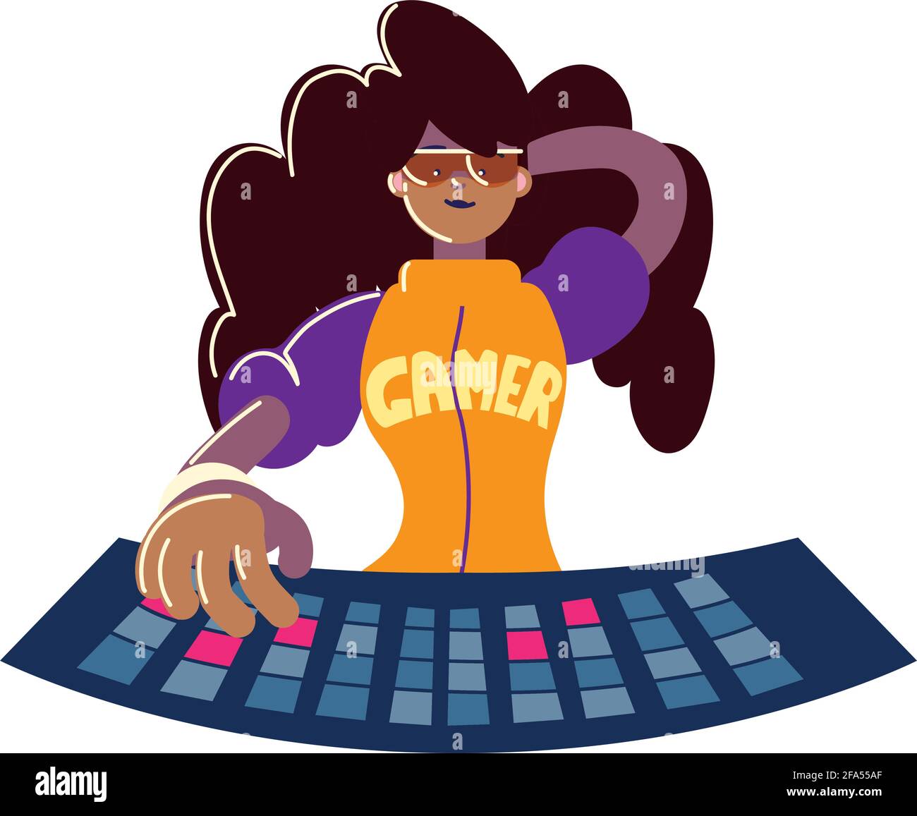 Gamer using keyboard stock vector image art alamy