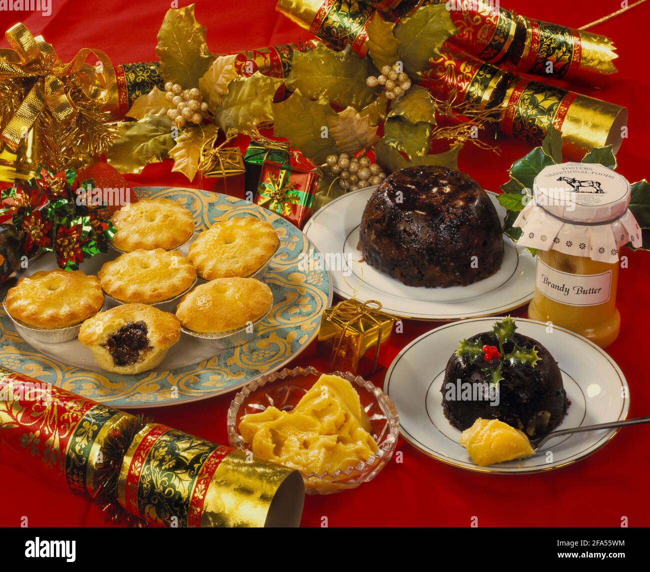 Christmas pudding with brandy butter