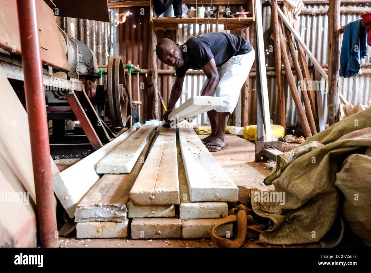 Kampala, Uganda. 24th Mar, 2021. Gerald Ndashimye works at Eco Ways